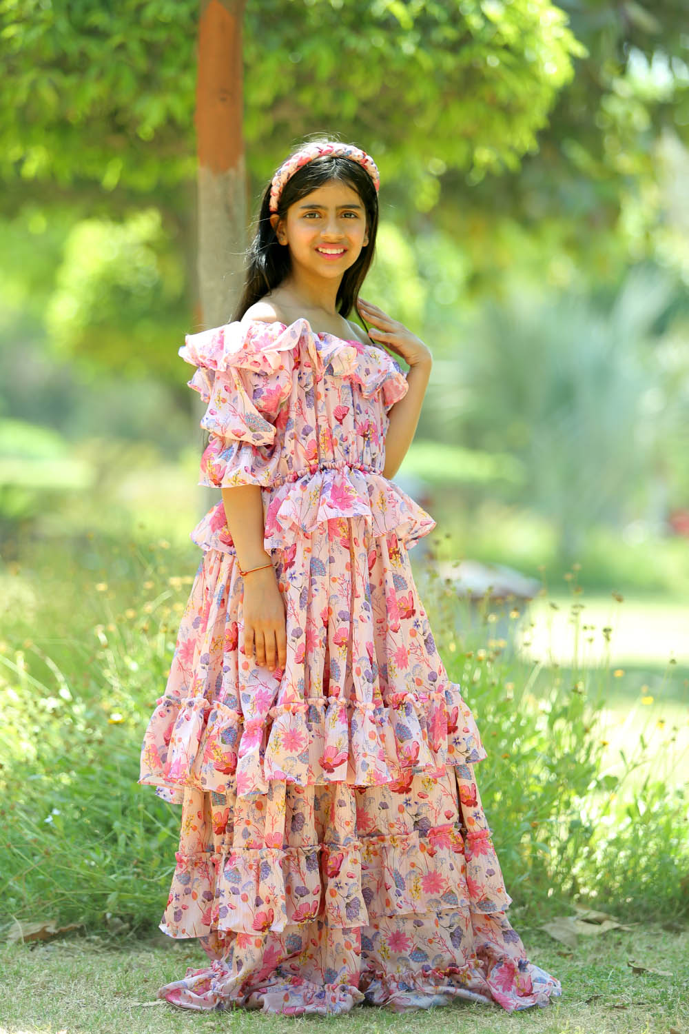 Tiered dress for girls
