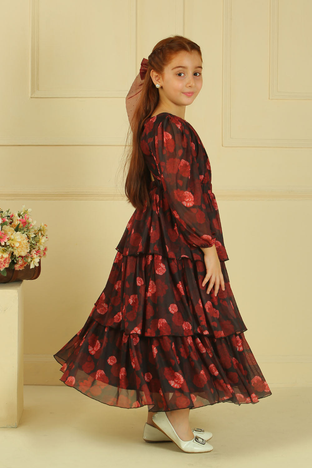 Scarlet Bloom Long Dress