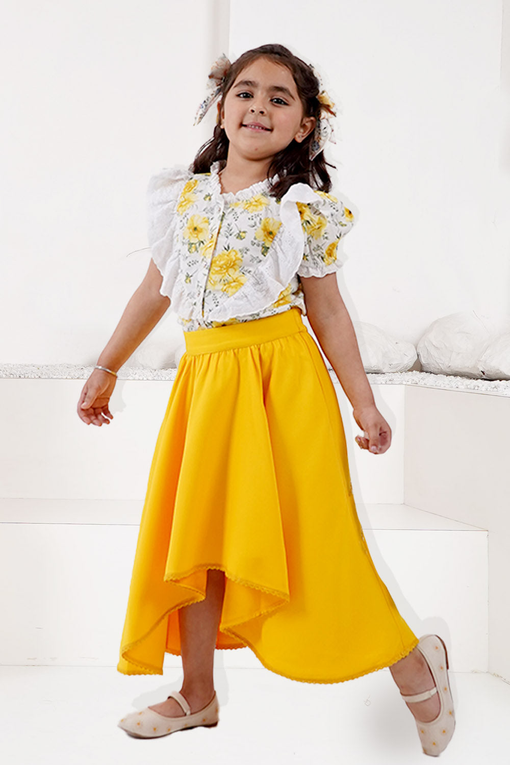Ana Puff Sleeve Top Ana High Low Flared Skirt