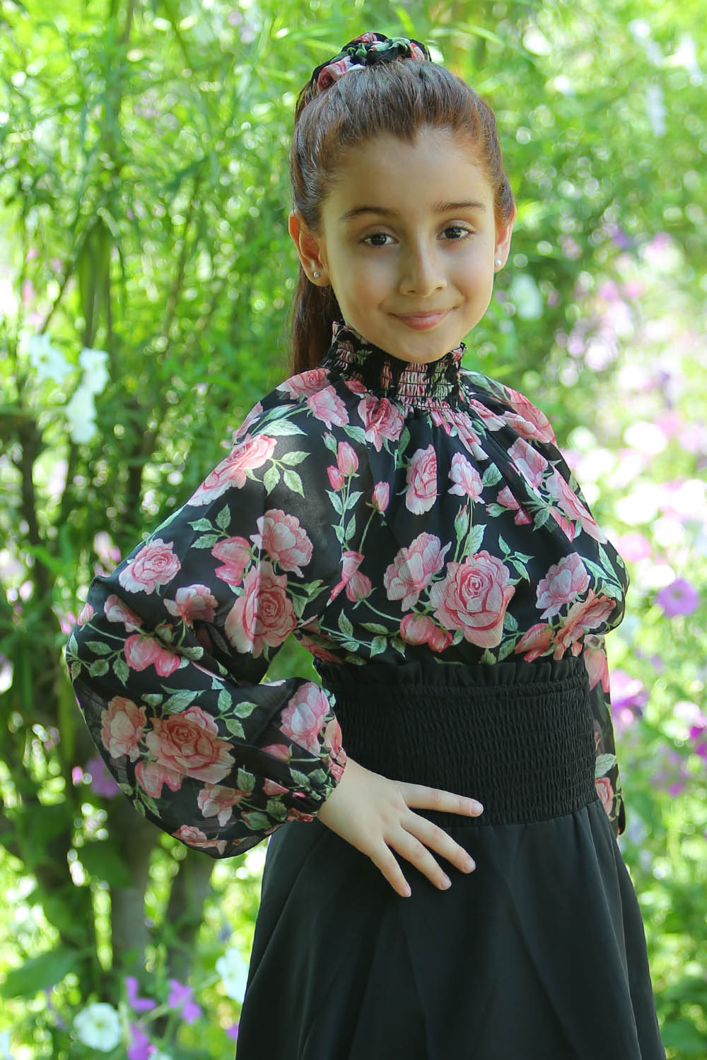 Runway rose top and skirt